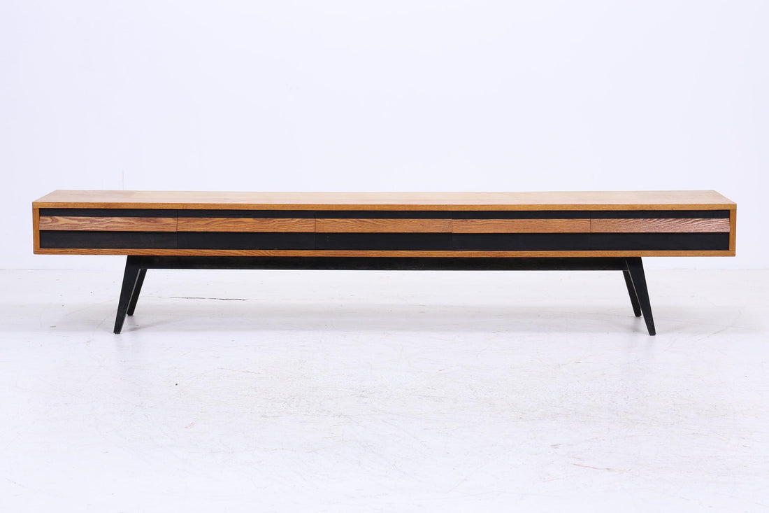 Vintage Lowboard 60er Jahre | Mid Century Sideboard mit Schubladen Retro Holz Aufbewahrung