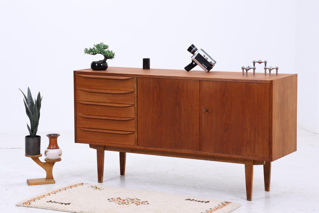 Hellerau 602  / K Sideboard 60er Jahre | Mid Century Schubladen Anrichte Eiche Schrank  Franz Ehrlich Design Retro 70er