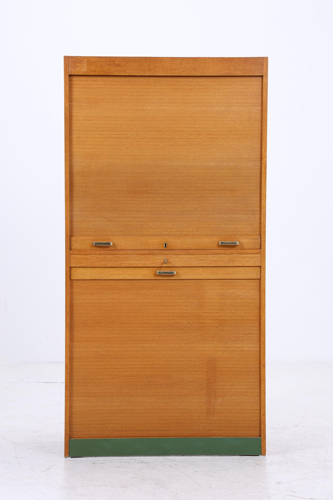 Vintage Rollladenschrank 60er Jahre | Mid Century Schrank Bücherschrank Highboard Holz Aufbewahrung Aktenschrank