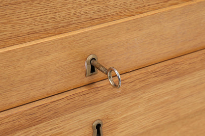 Vintage Rollladenschrank 60er Jahre | Mid Century Schrank Bücherschrank Highboard Holz Aufbewahrung Aktenschrank