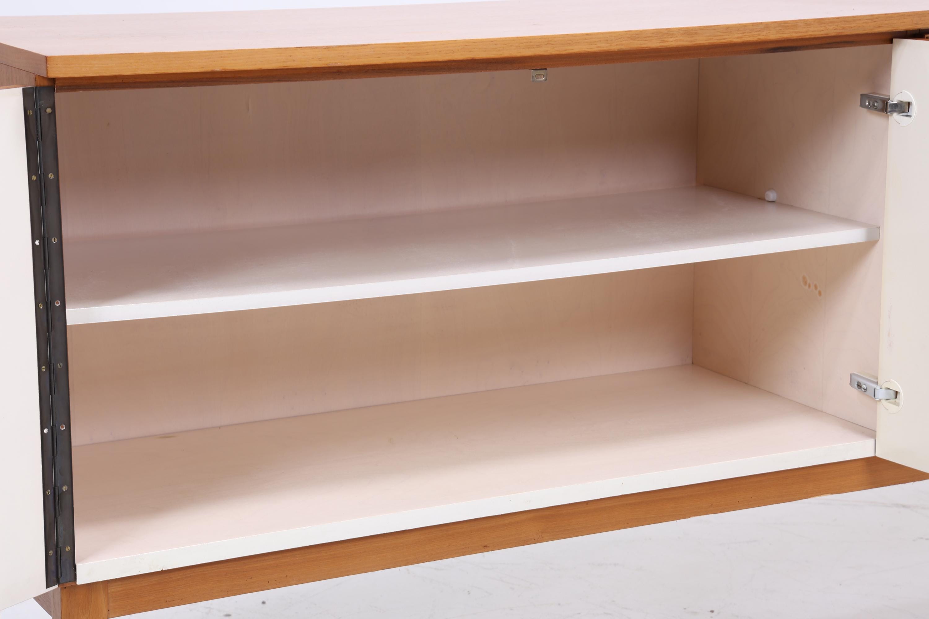 Vintage Nussbaum Sideboard 60er Jahre | Mid Century Anrichte mit Schubladen &amp; Fächern Retro Holz Aufbewahrung