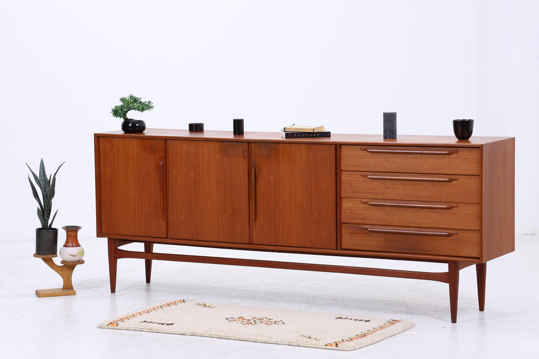 Vintage Teak Sideboard von Heinrich Riestenpatt für RT Möbel | Mid Century Moddell R200 Anrichte Retro Holz Aufbewahrung