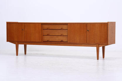 Vintage Teak Sideboard 60er Jahre | Danish Design Mid Century Anrichte mit Schubladen &amp; Fächern Retro Holz Aufbewahrung