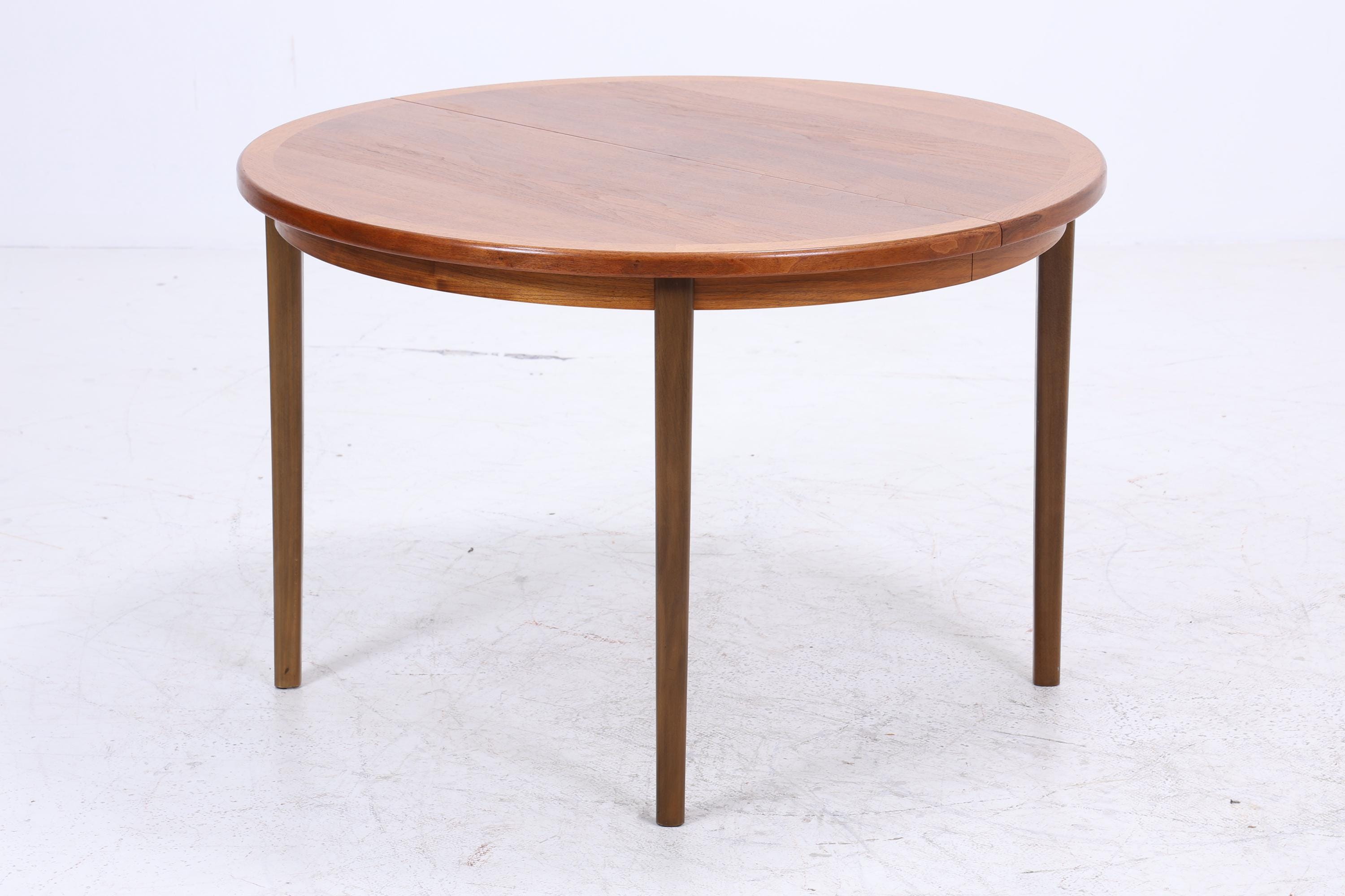 Runder Vintage Küchentisch 60er Jahre | Mid Century Esstisch Tisch Retro 70er Holz Ausziehbar