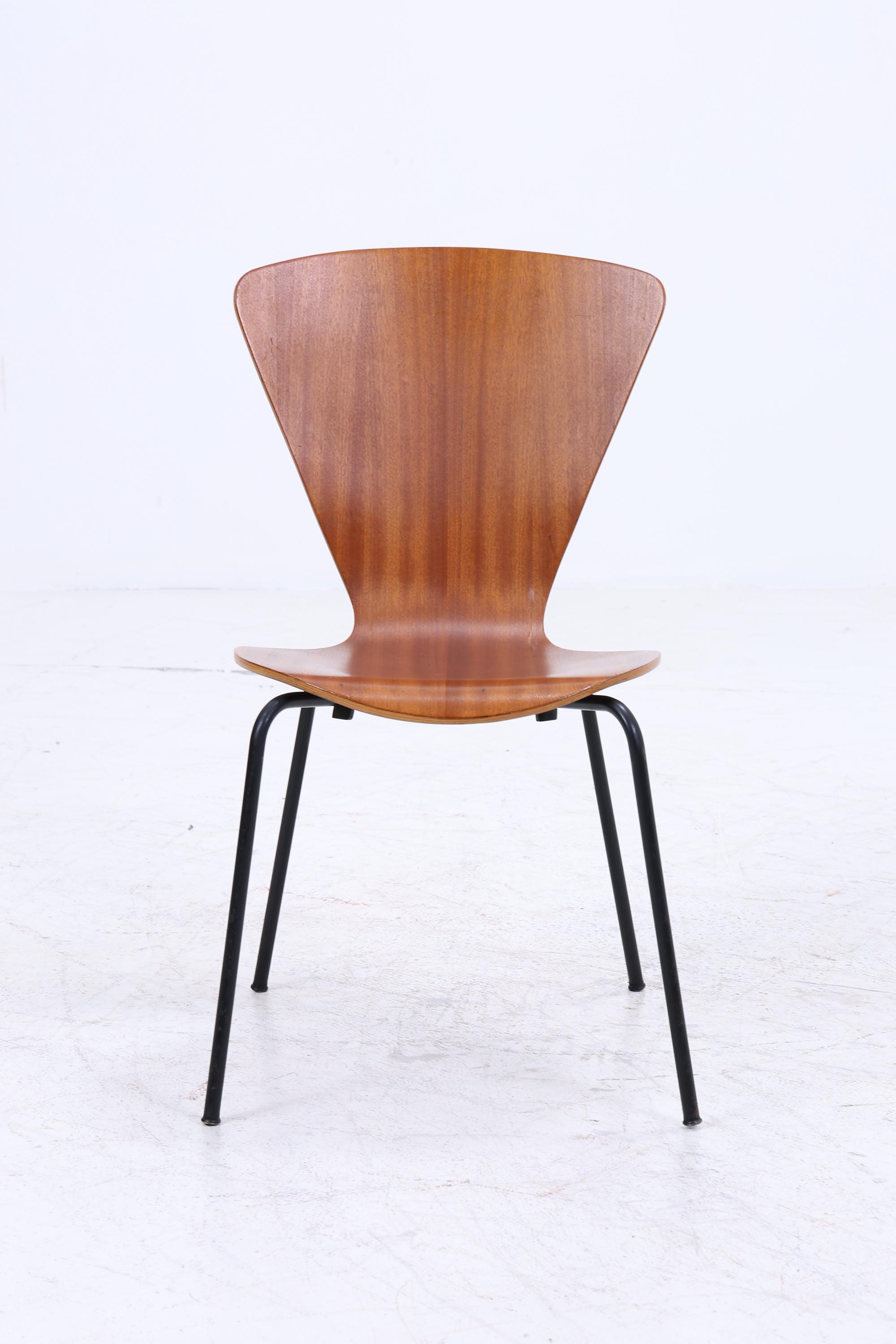 4er Set Teak Stühle aus Schichtholz  | Mid Century Designklassiker | Vintage Stuhl | Retro Stuhl