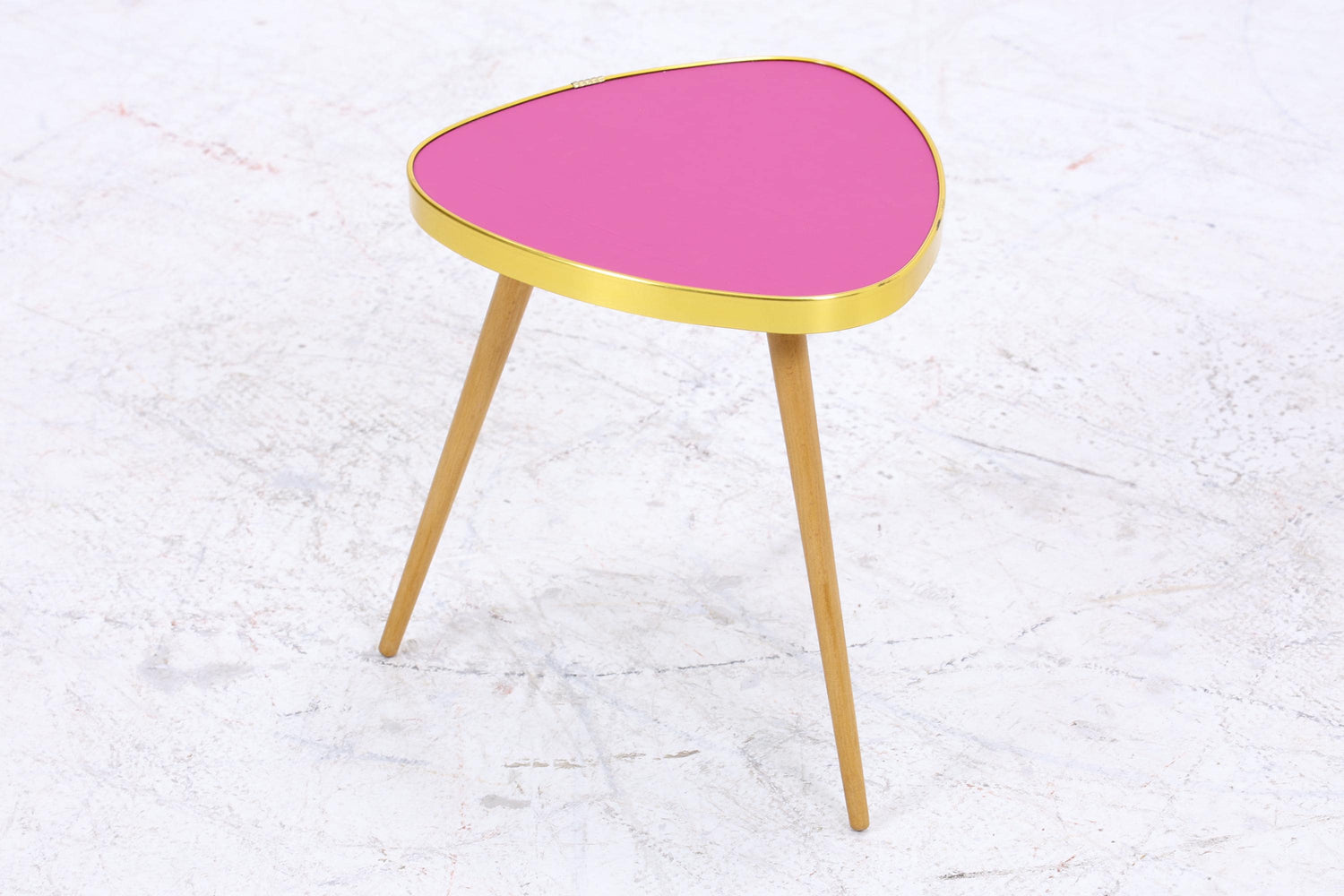 Vintage Blumentisch | Mid Century Nierentisch | Beistelltisch Pink 60er Jahre