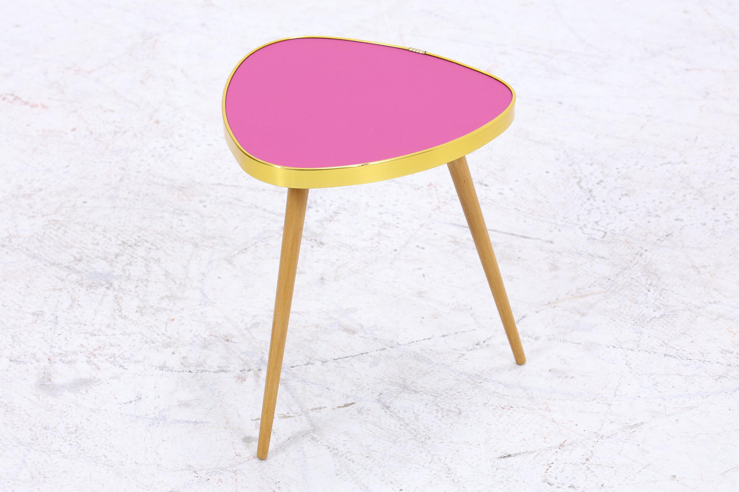 Vintage Blumentisch | Mid Century Nierentisch | Beistelltisch Pink 60er Jahre