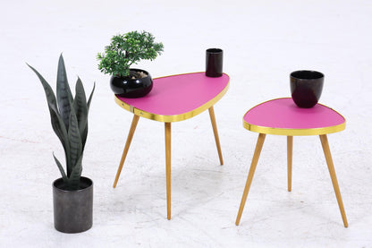Vintage Blumentisch | Mid Century Nierentisch | Beistelltisch Pink 60er Jahre