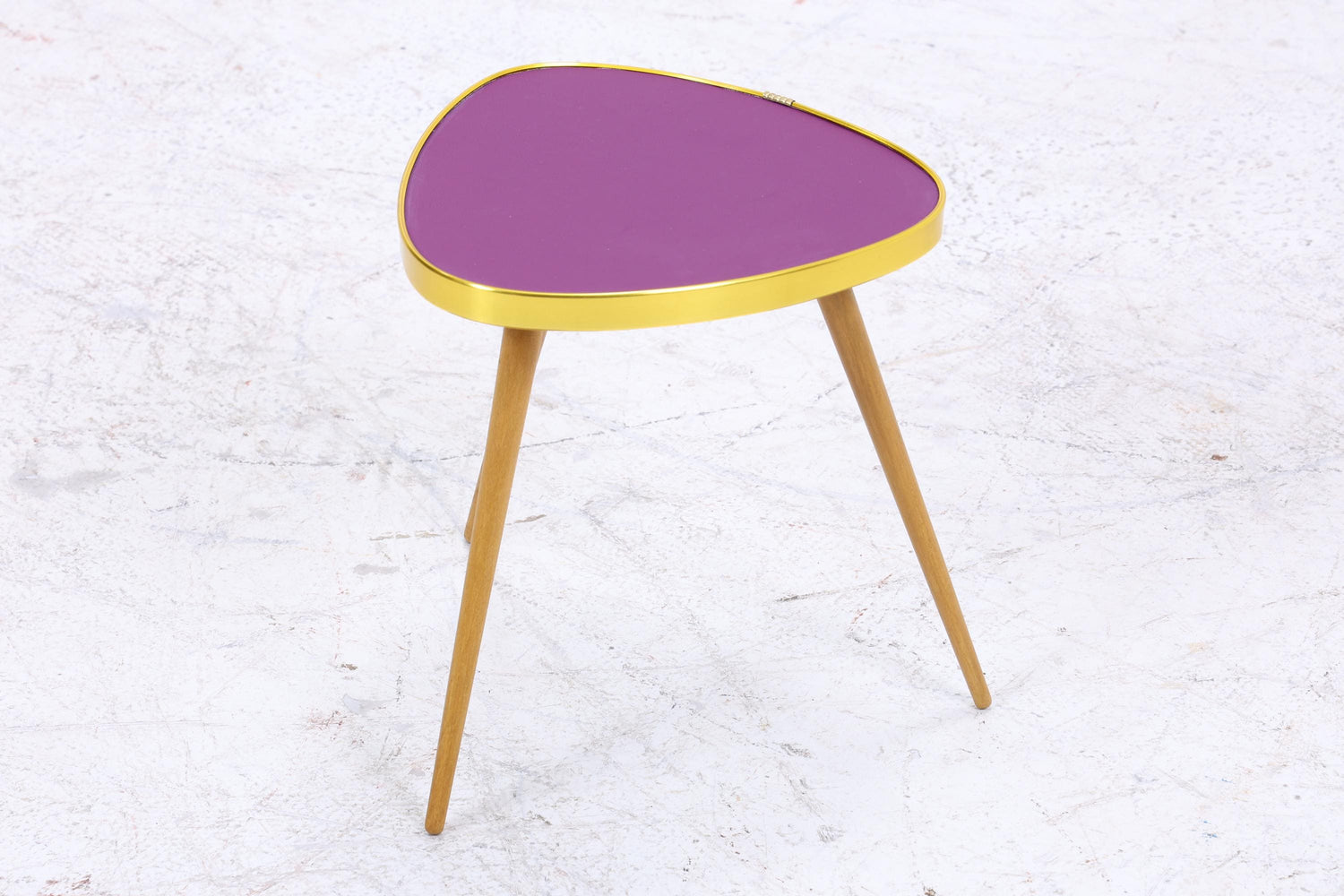 Vintage Blumentisch | Mid Century Nierentisch | Beistelltisch Lila 60er Jahre