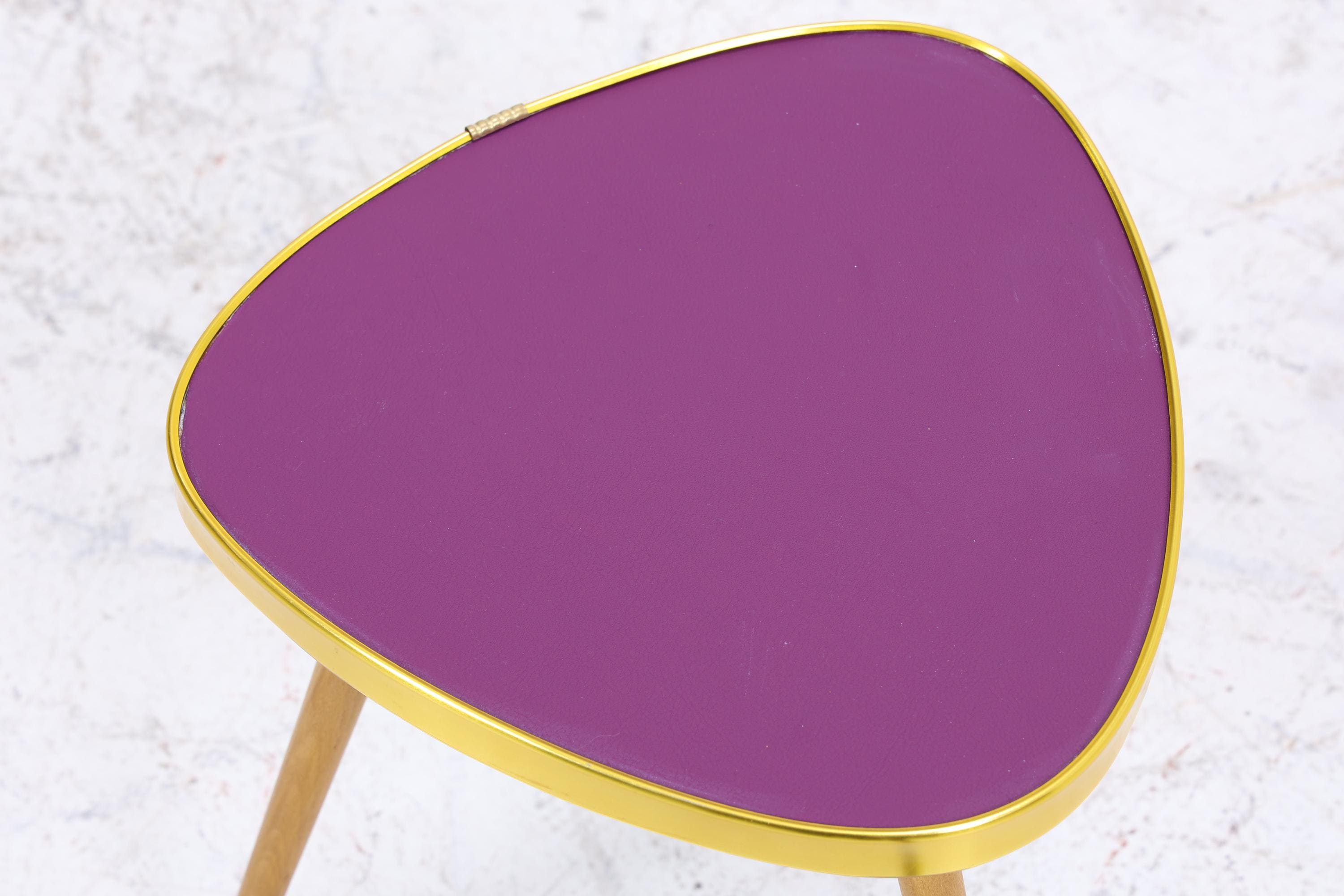 Vintage Blumentisch | Mid Century Nierentisch | Beistelltisch Lila 60er Jahre