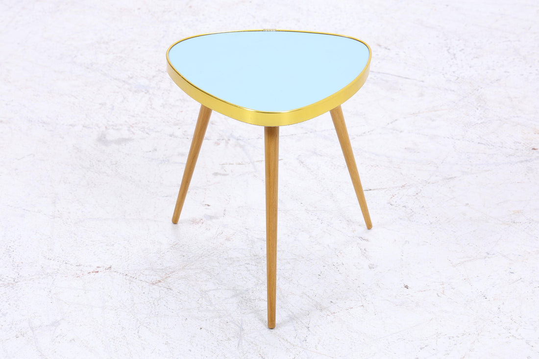 Vintage Blumentisch | Mid Century Nierentisch | Beistelltisch Blau 60er Jahre