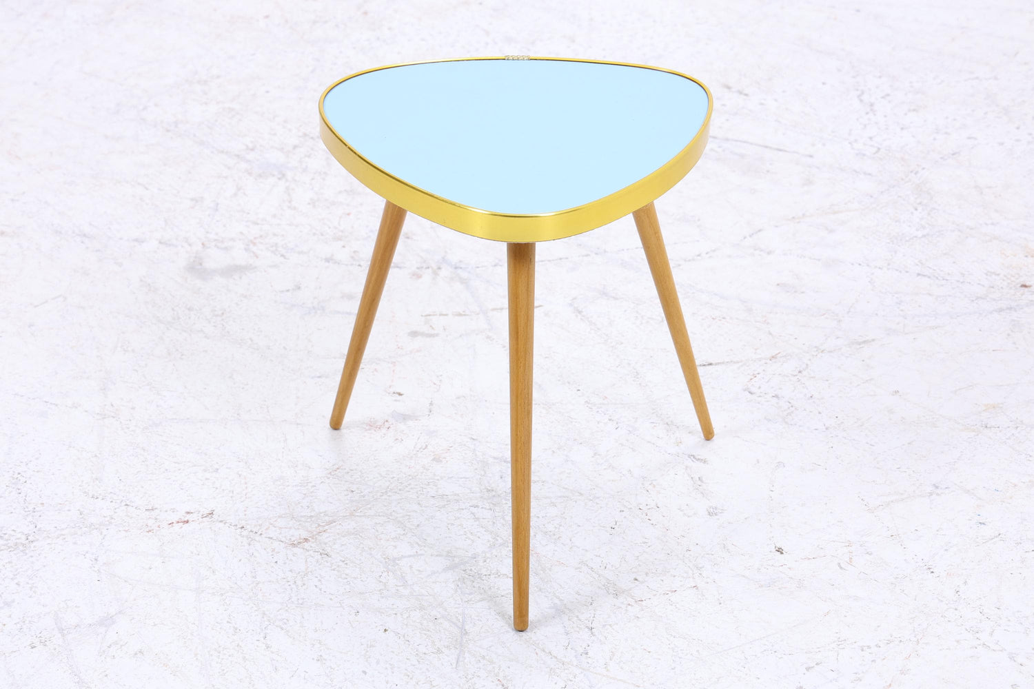 Vintage Blumentisch | Mid Century Nierentisch | Beistelltisch Blau 60er Jahre