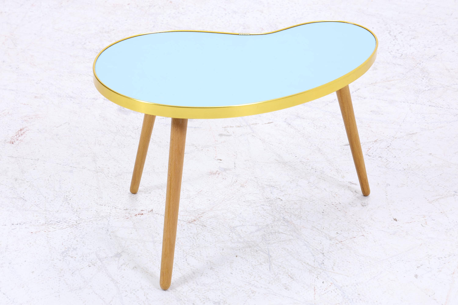 Vintage Nierentisch | Mid Century Blumentisch | Beistelltische Blau 60er Jahre