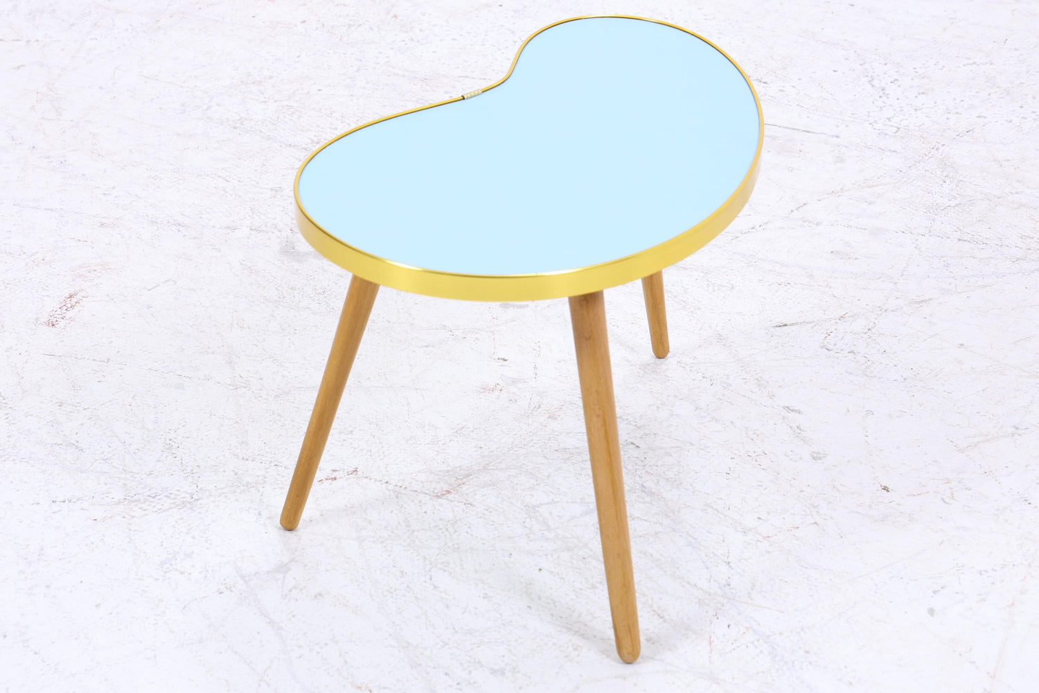 Vintage Nierentisch | Mid Century Blumentisch | Beistelltische Blau 60er Jahre