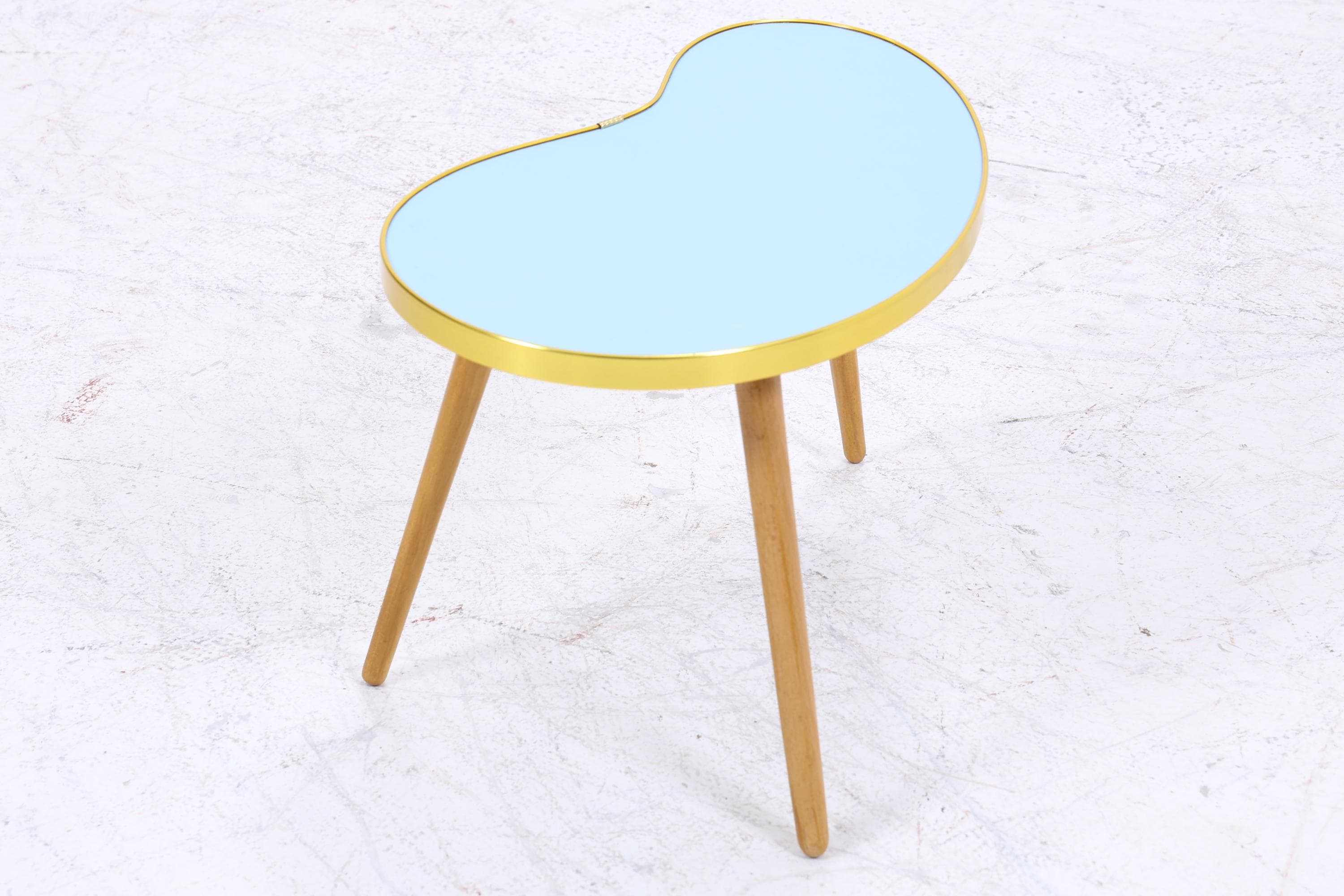 Vintage Nierentisch | Mid Century Blumentisch | Beistelltische Blau 60er Jahre
