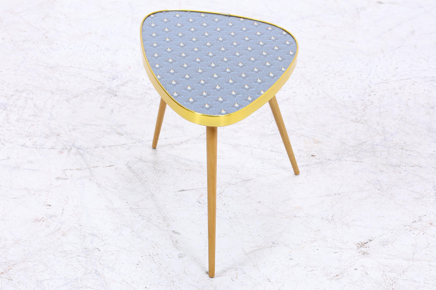 Vintage Blumentisch | Mid Century Nierentisch | Beistelltisch Pfauenmuster 60er Jahre