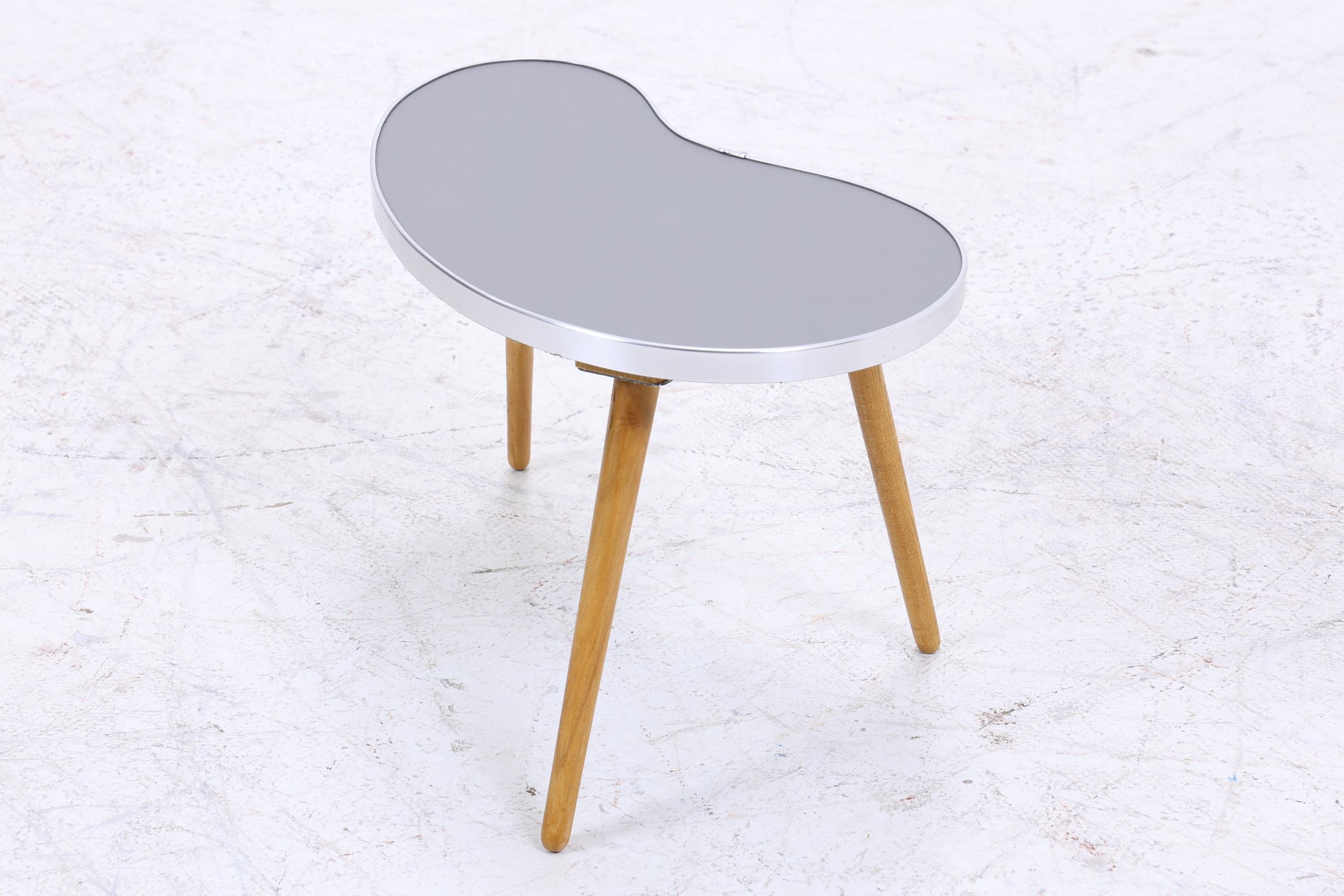 Vintage Nierentisch | Mid Century Blumentisch | Beistelltische Grau 60er Jahre