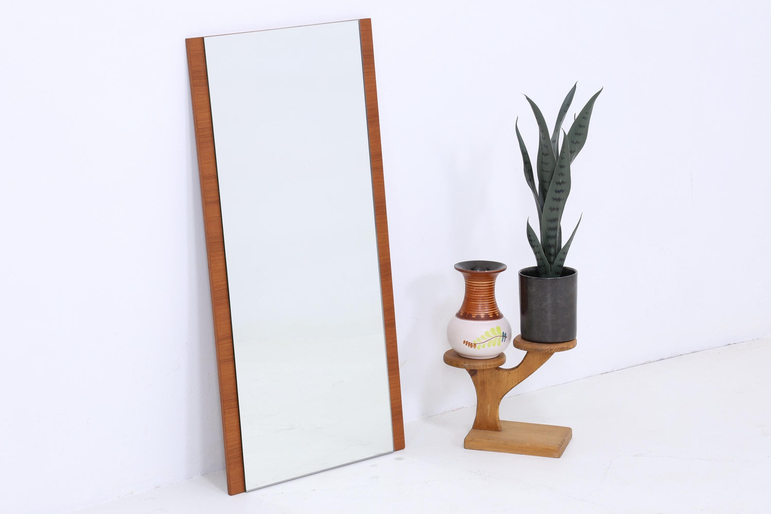 Wundervoller Vintage Spiegel 60er Jahre | Mid Century Hänge Spiegel Mirror Teak Holz Retro Schräg Vintage