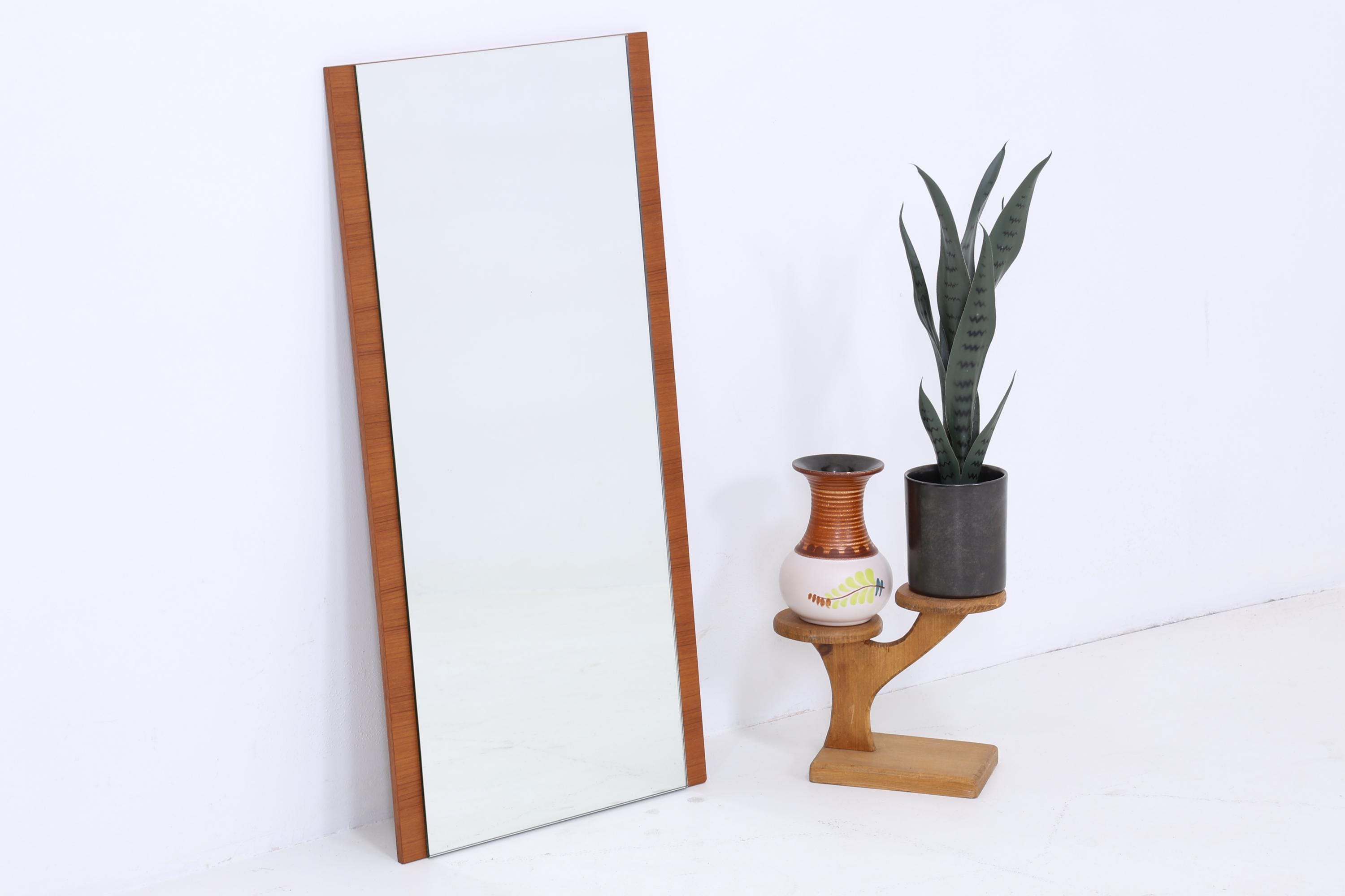 Wundervoller Vintage Spiegel 60er Jahre | Mid Century Hänge Spiegel Mirror Teak Holz Retro Schräg Vintage