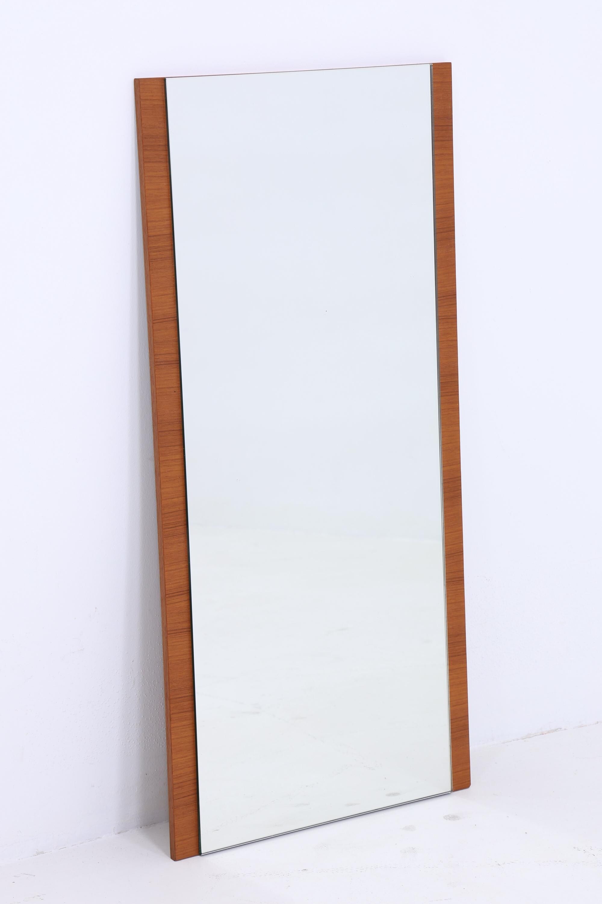 Wundervoller Vintage Spiegel 60er Jahre | Mid Century Hänge Spiegel Mirror Teak Holz Retro Schräg Vintage