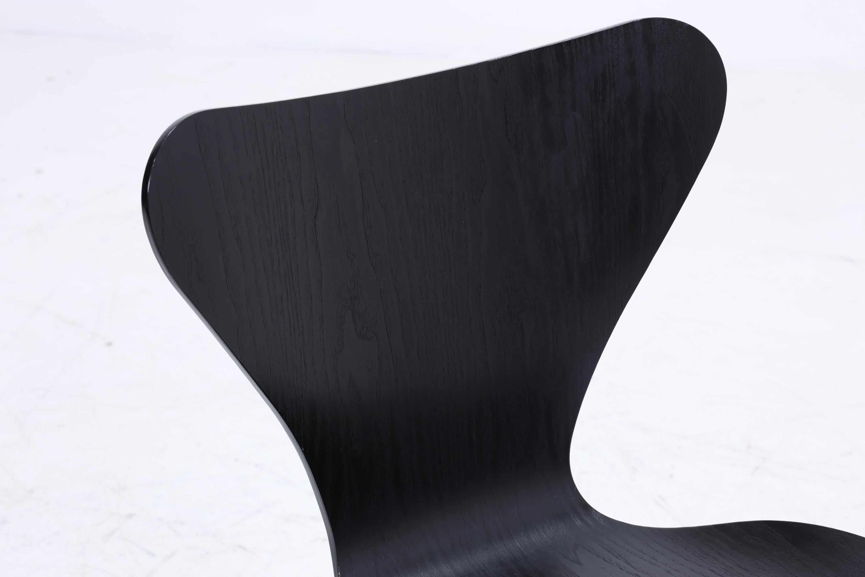 4er Set Vintage Stühle von Fritz Hansen der Serie 7 aus 1995 | Mid Century Stil Küchen Stuhl Esszimmerstühle Retro Schwarz