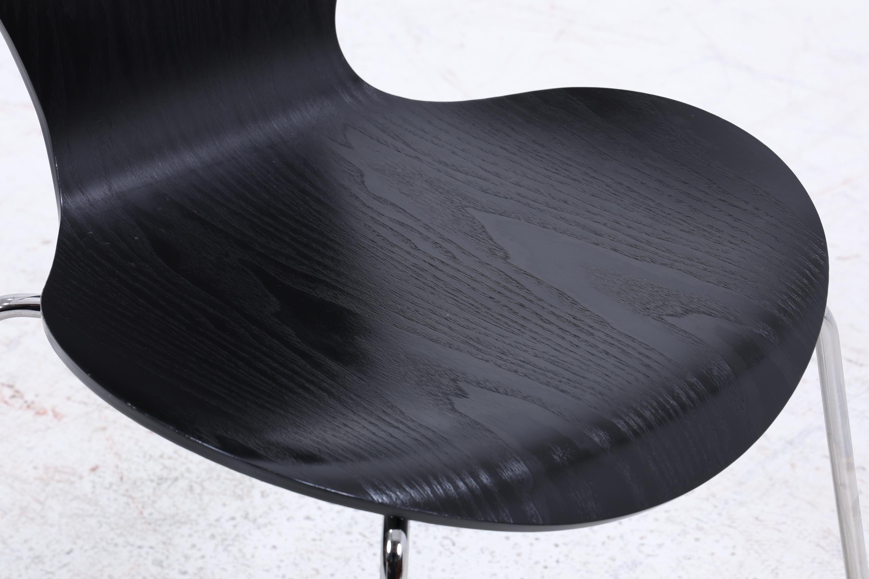 2er Set Vintage Stühle von Fritz Hansen der Serie 7 aus 1995 | Mid Century Stil Küchen Stuhl Esszimmerstühle Retro Schwarz