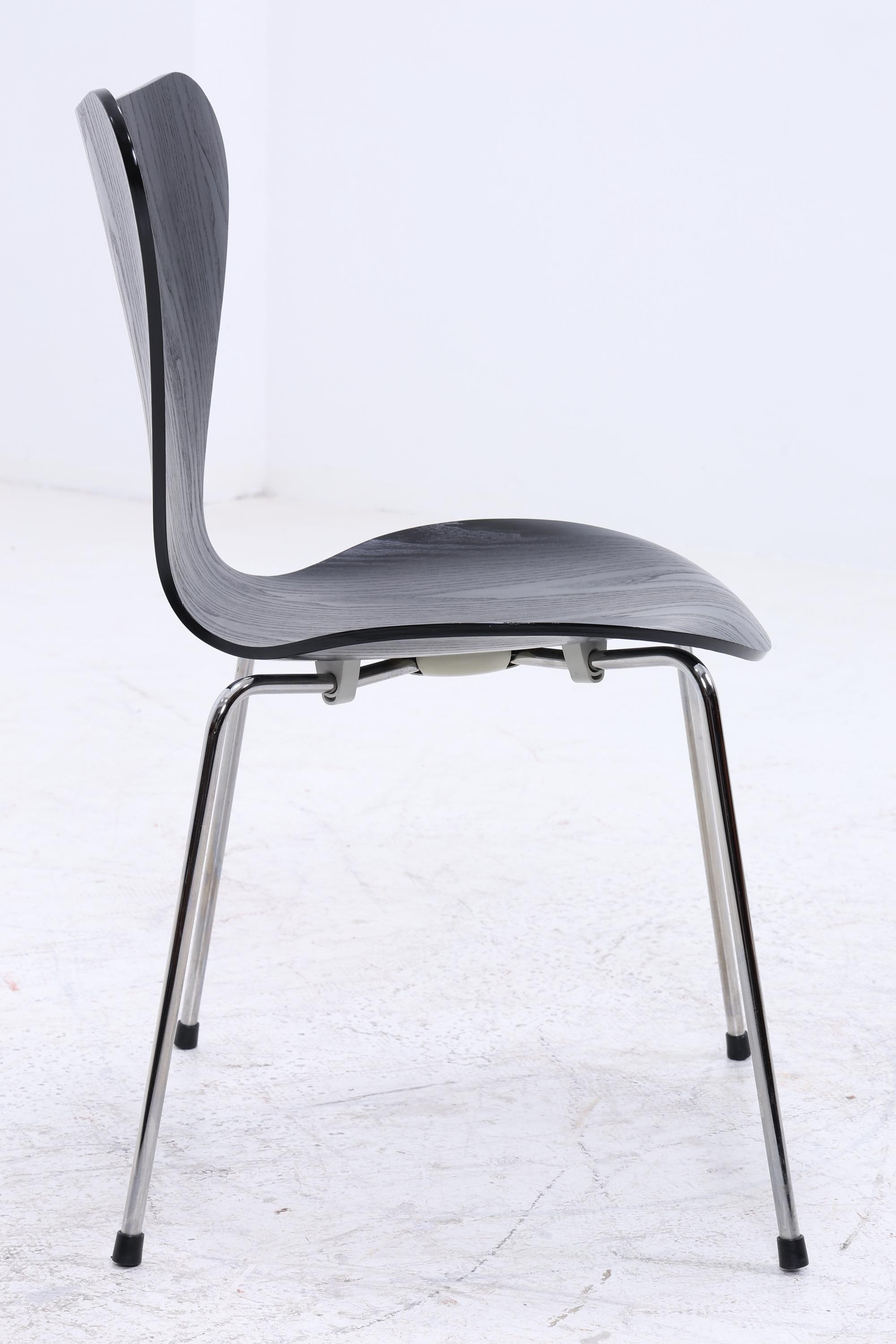 4er Set Vintage Stühle von Fritz Hansen der Serie 7 aus 1995 | Mid Century Stil Küchen Stuhl Esszimmerstühle Retro Schwarz