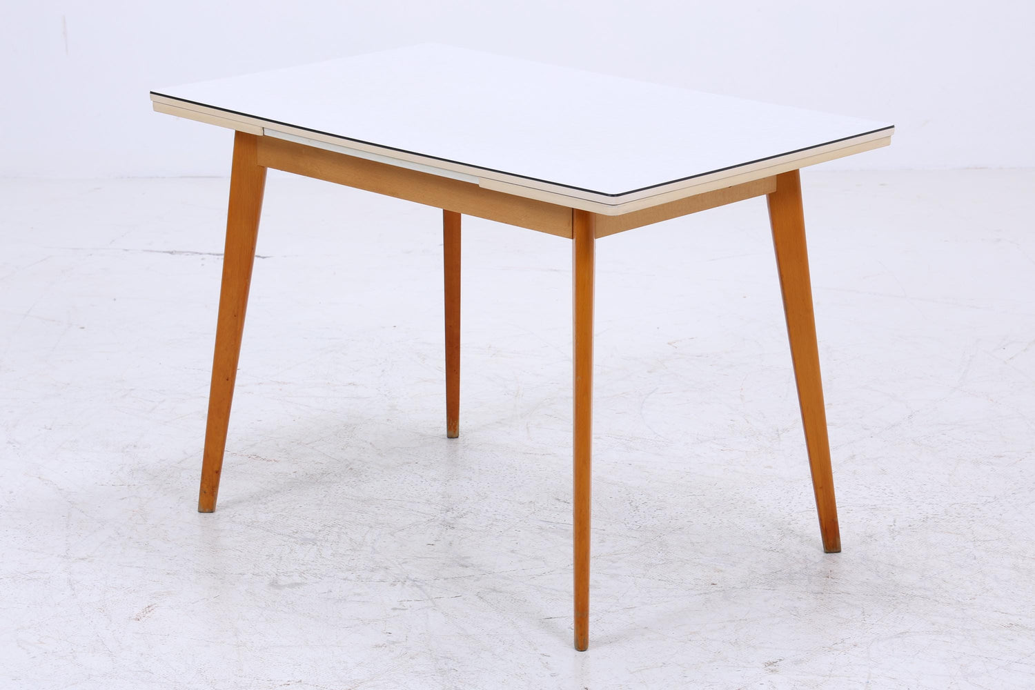 Klassischer Vintage Küchentisch 60er Jahre | Mid Century Esstisch Tisch Retro 70er Holz Resopal Ausziehbar