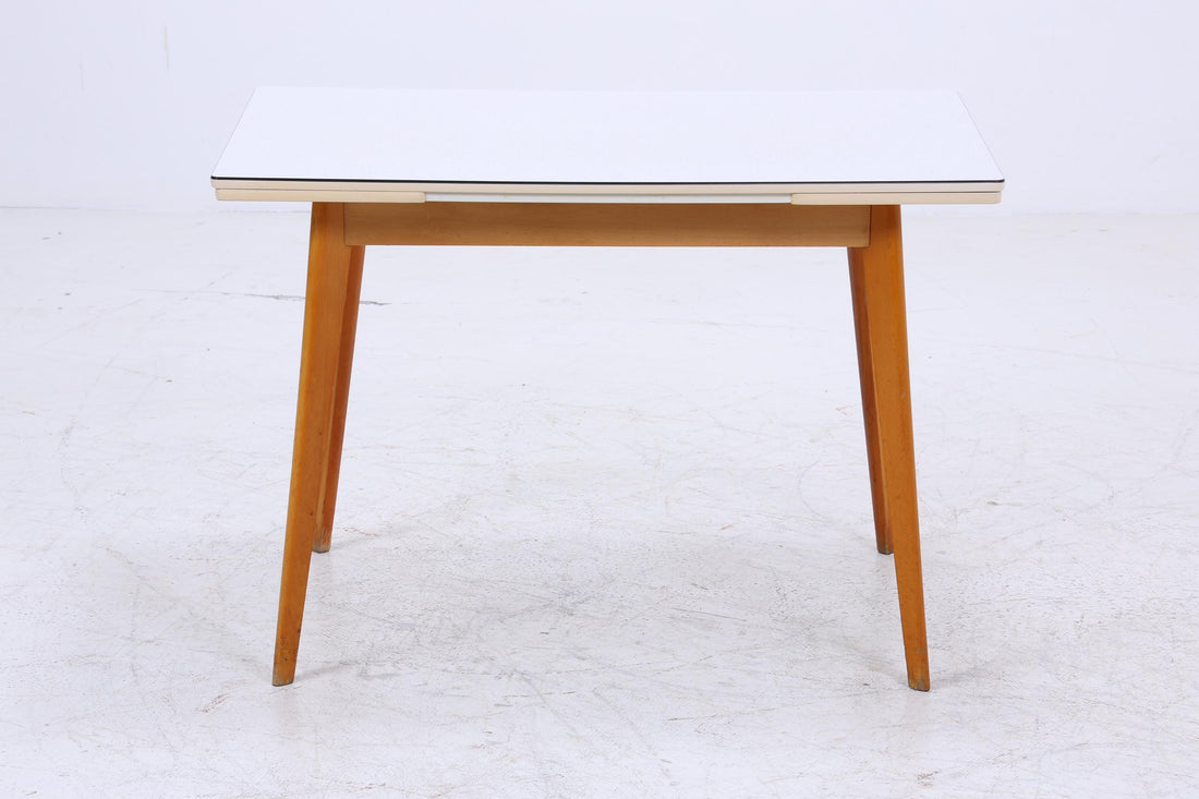 Klassischer Vintage Küchentisch 60er Jahre | Mid Century Esstisch Tisch Retro 70er Holz Resopal Ausziehbar