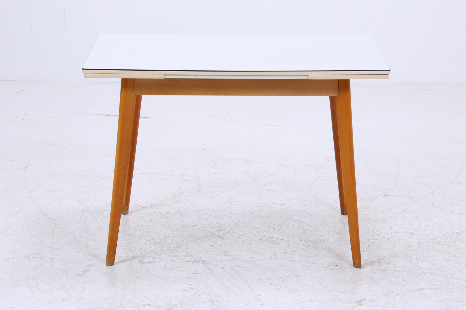 Klassischer Vintage Küchentisch 60er Jahre | Mid Century Esstisch Tisch Retro 70er Holz Resopal Ausziehbar