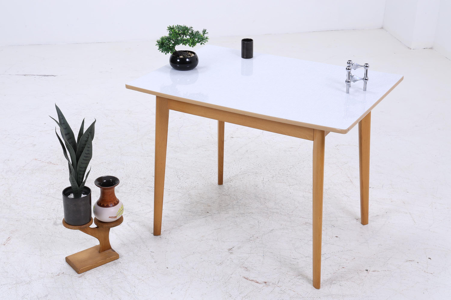 Vintage Küchentisch 60er Jahre | Mid Century Esstisch Tisch Retro 70er Holz Resopal