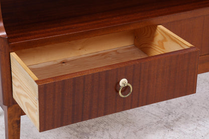 Vintage Mahagoni Bücherregal | Mid Century Regal mit Schubladen | 60er Retro Holz Aufbewahrung