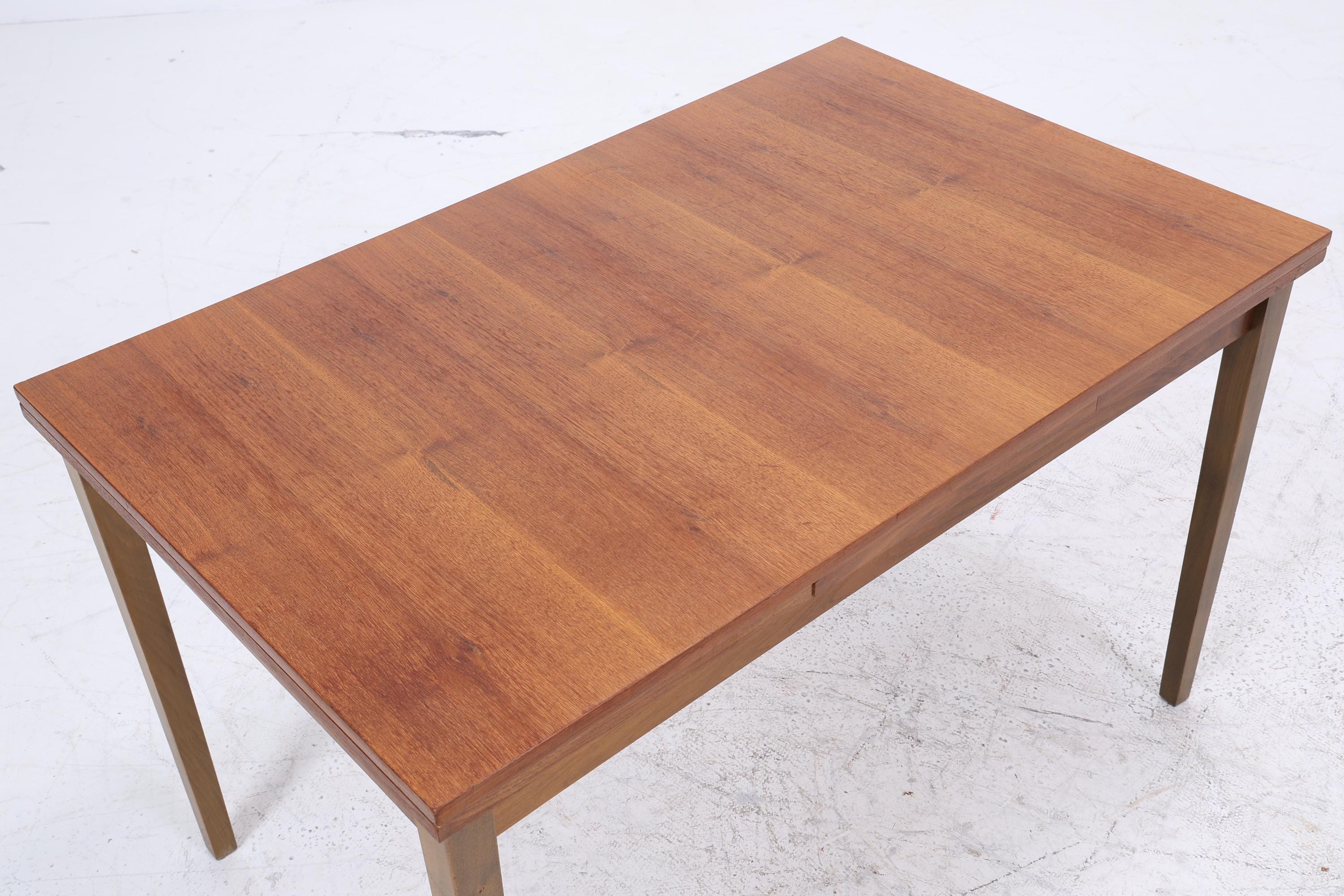 Vintage Teak Esstisch | Mid-Century Ausziehbarer Küchentisch 1960er Teak Holz