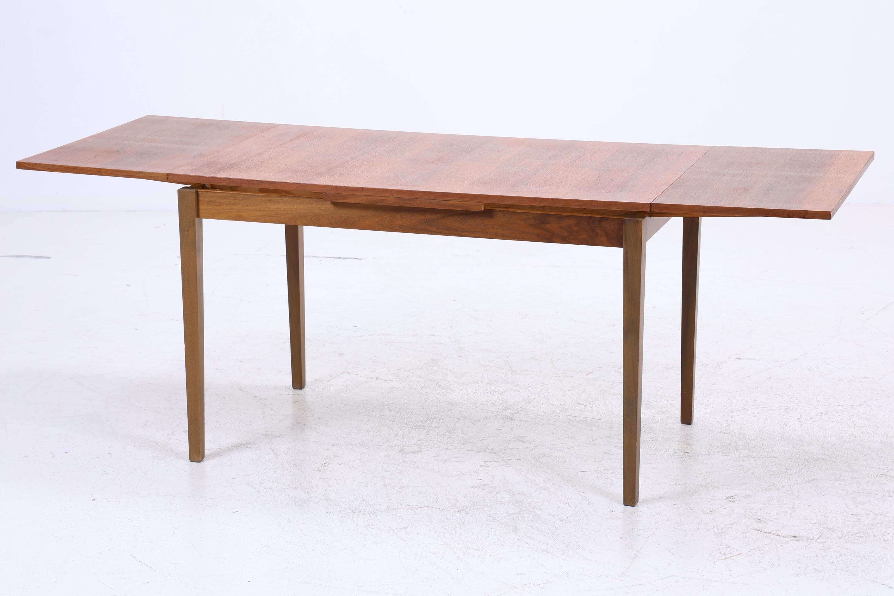 Vintage Teak Esstisch | Mid-Century Ausziehbarer Küchentisch 1960er Teak Holz