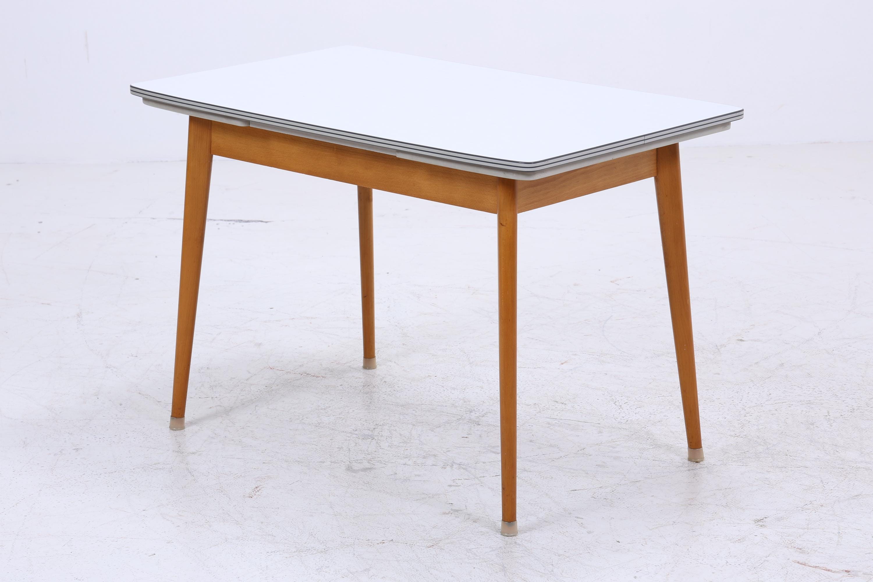 Vintage Küchentisch 60er Jahre | Mid Century Esstisch Tisch Retro 70er Holz Resopal Ausziehbar