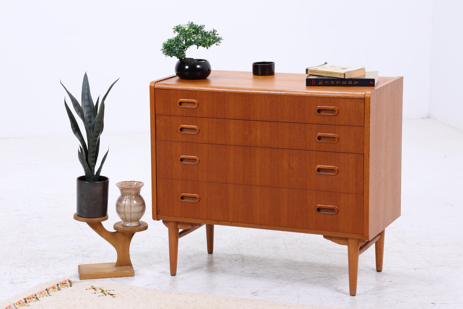 Vintage Teak Schubladen Kommode | Mid Century Schubladen Schrank | Holz Aufbewahrung 60er 70er Jahre