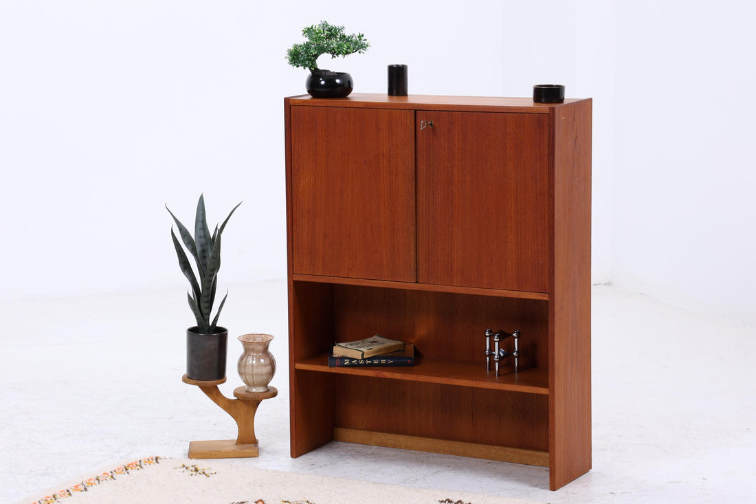 Kleines Vintage Teak Regal | Mid Century Schrank | 60er Retro Holz Aufbewahrung