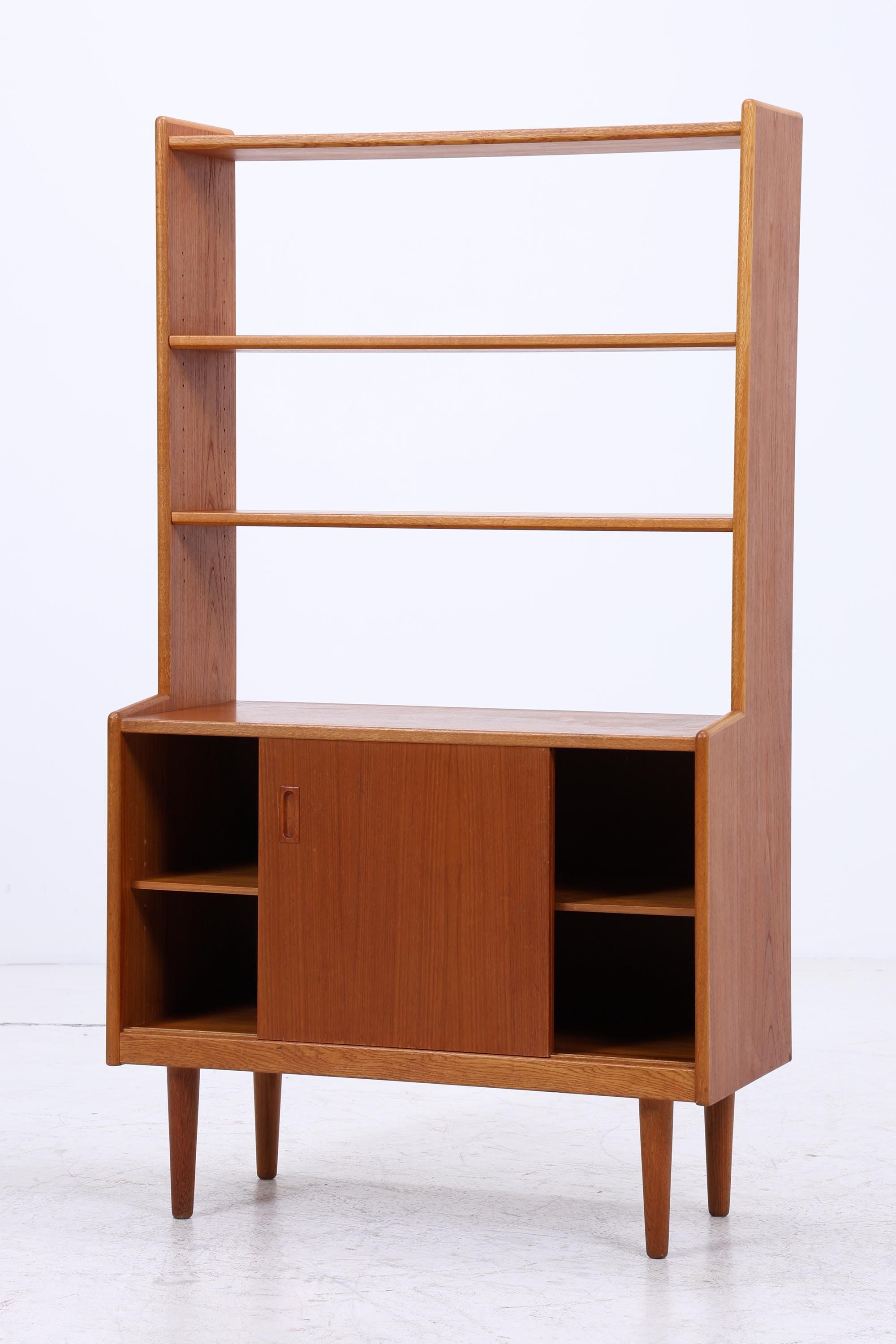 Vintage Teak Regal 60er Jahre | Mid Century Schrank mit Schiebetüren  Retro Holz Aufbewahrung