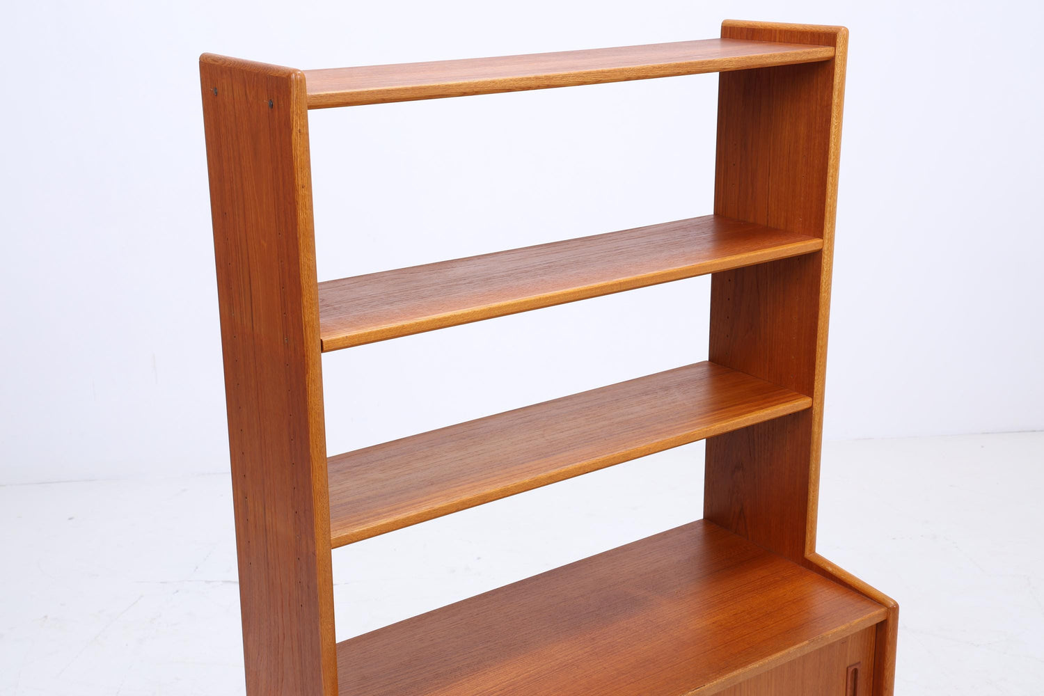 Vintage Teak Regal 60er Jahre | Mid Century Schrank mit Schiebetüren  Retro Holz Aufbewahrung