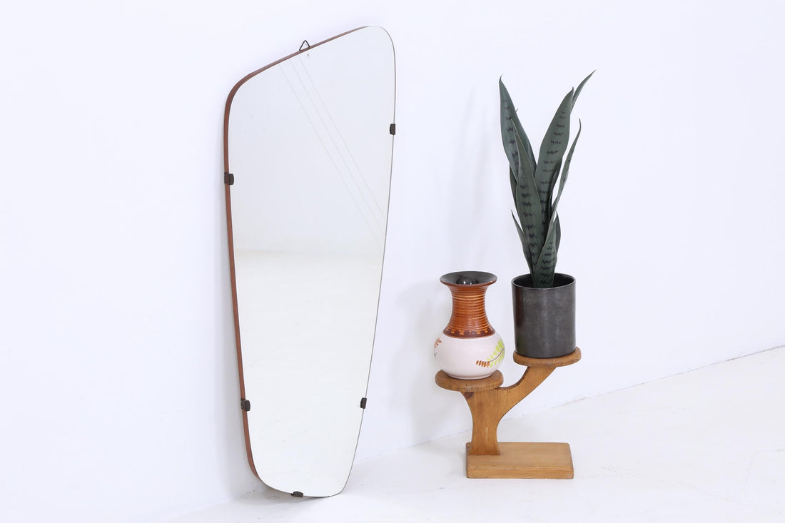 Vintage Spiegel 60er Jahre | Mid Century Hänge Spiegel Mirror Holz Retro Schräg Vintage