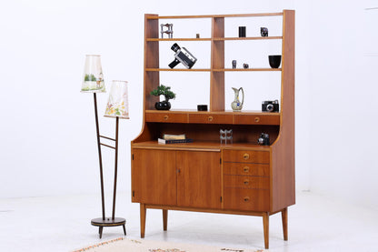 Vintage Teak Regal 60er Jahre | Mid Century Bücherregal Sekretär Retro Holz Aufbewahrung