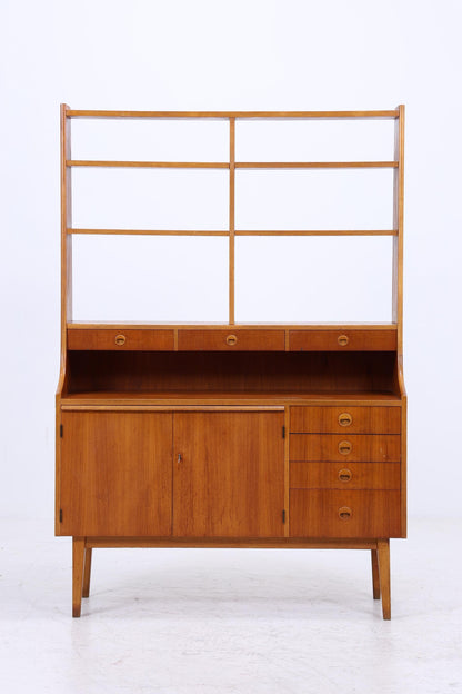 Vintage Teak Regal 60er Jahre | Mid Century Bücherregal Sekretär Retro Holz Aufbewahrung