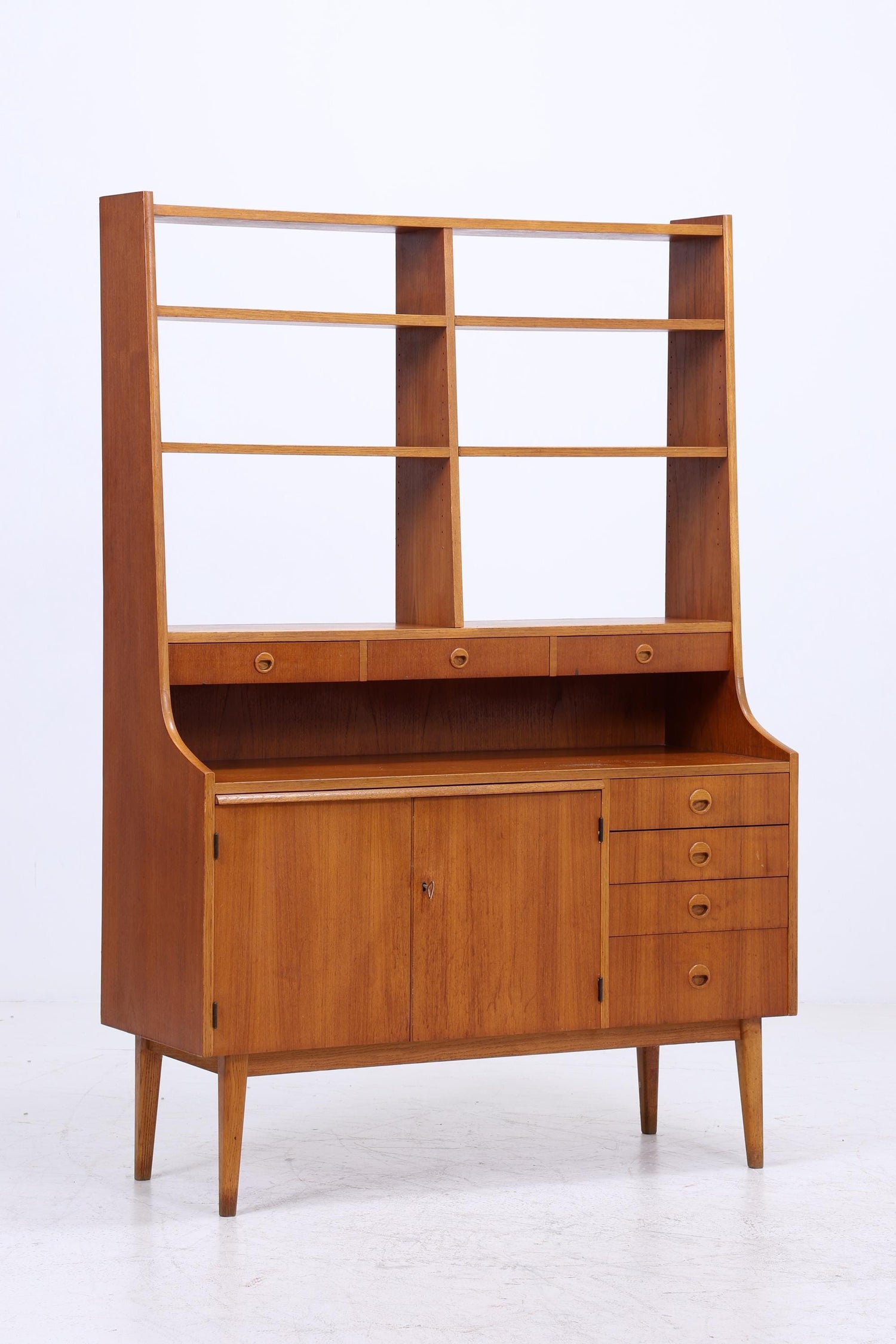 Vintage Teak Regal 60er Jahre | Mid Century Bücherregal Sekretär Retro Holz Aufbewahrung