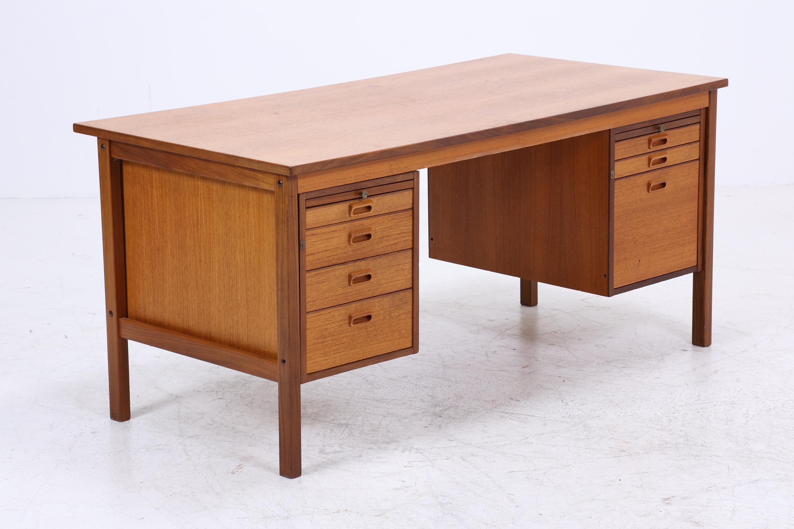 Vintage Teak Schreibtisch aus den 60ern | Mid Century Schubladen Arbeitstisch Bürotisch Tisch Retro Holz
