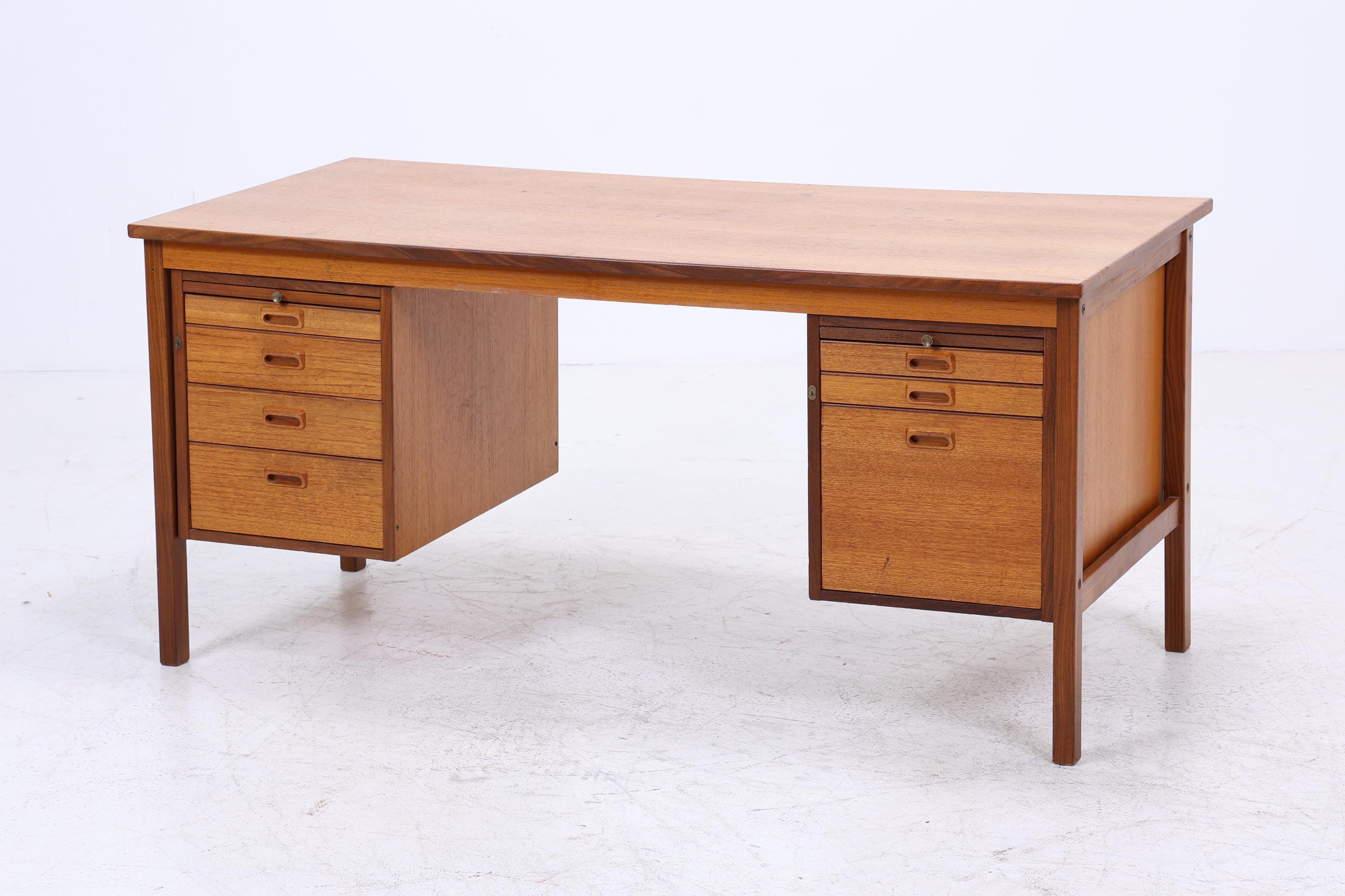 Vintage Teak Schreibtisch aus den 60ern | Mid Century Schubladen Arbeitstisch Bürotisch Tisch Retro Holz