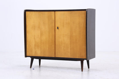Vintage Kommode 60er | Mid Century Schrank Schwarz | Retro Holz Aufbewahrung