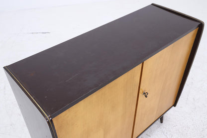 Vintage Kommode 60er | Mid Century Schrank Schwarz | Retro Holz Aufbewahrung