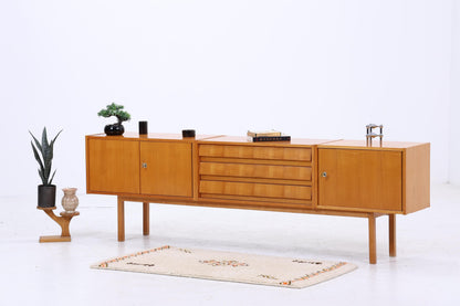 Vintage Sideboard 60er Jahre | Mid Century Lowboard mit Schubladen &amp; Fächern Holz Aufbewahrung