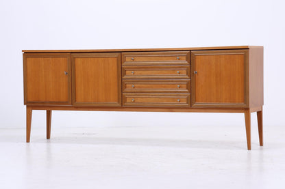 Vintage Nussbaum Sideboard 60er Jahre | Mid Century Anrichte mit Schubladen &amp; Fächern Retro Holz Aufbewahrung
