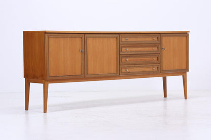 Vintage Nussbaum Sideboard 60er Jahre | Mid Century Anrichte mit Schubladen &amp; Fächern Retro Holz Aufbewahrung